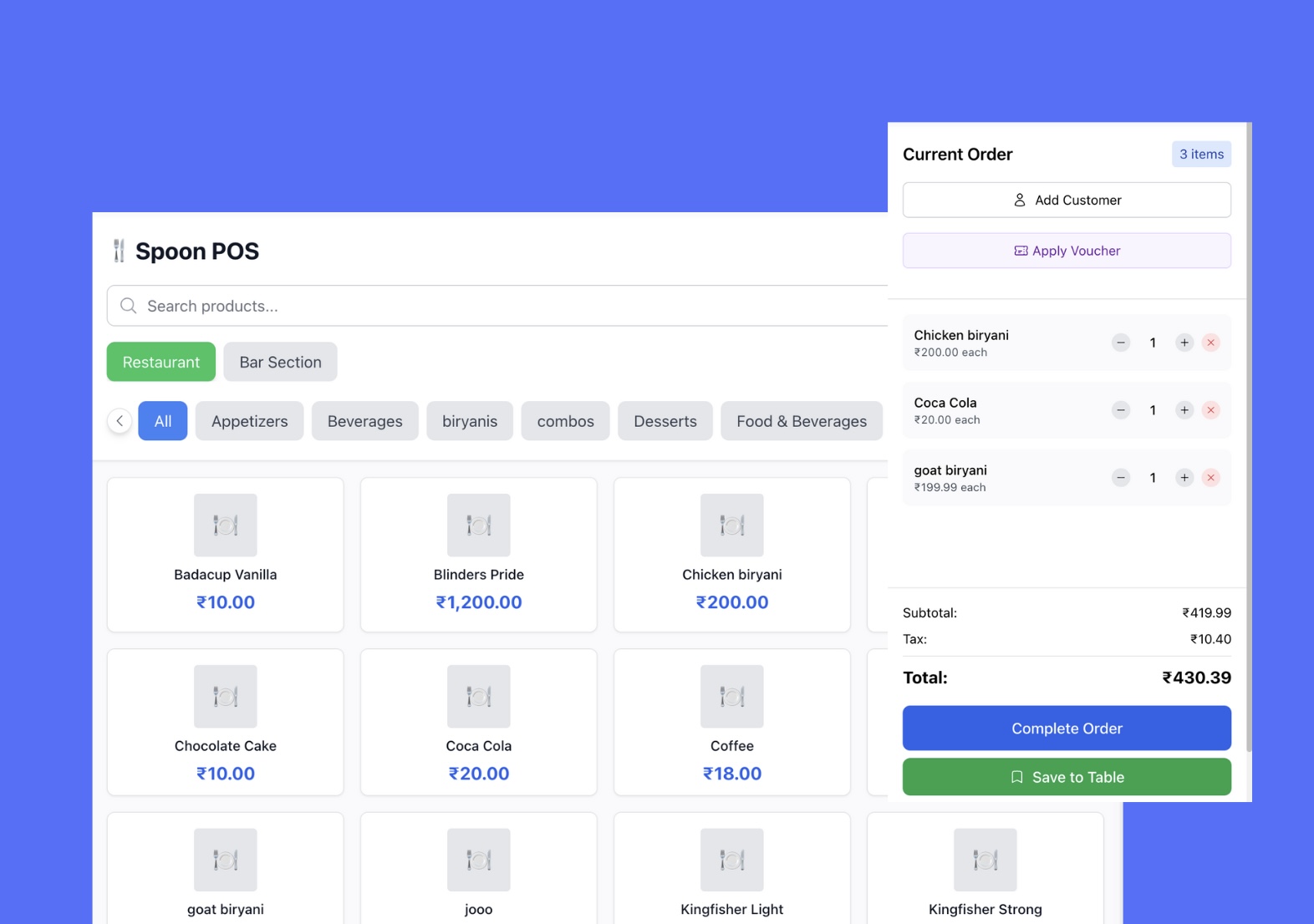 Easy Billing - Generate bills in just a few clicks