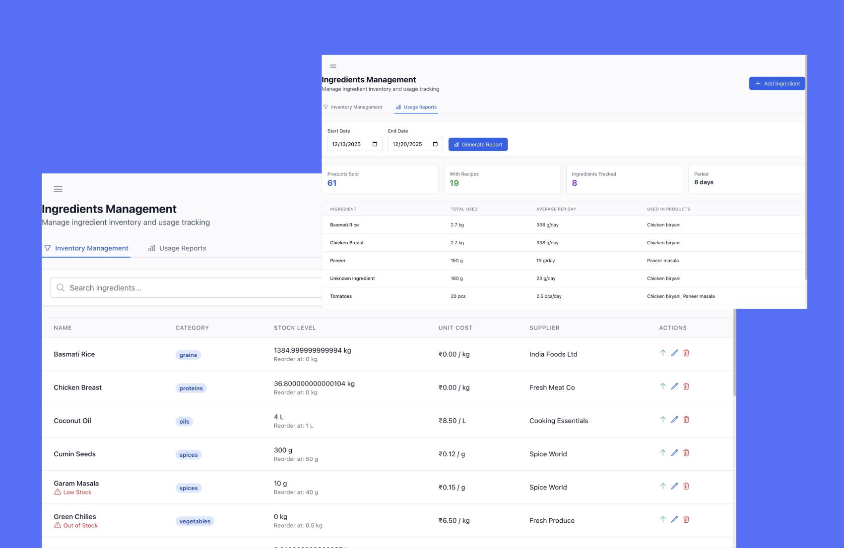 Inventory Management - Track stock in real-time